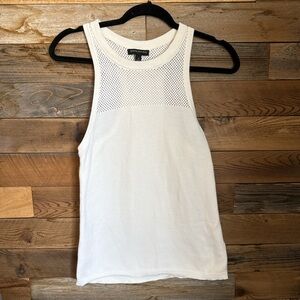 Banana Republic Cream Mesh Knit Top